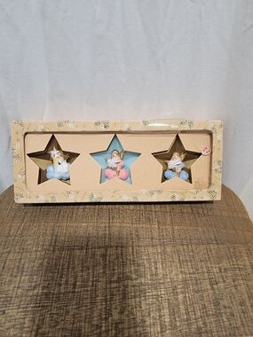 Vintage West Germany Moon & Stars Christmas Ornaments. 1940's-1950's